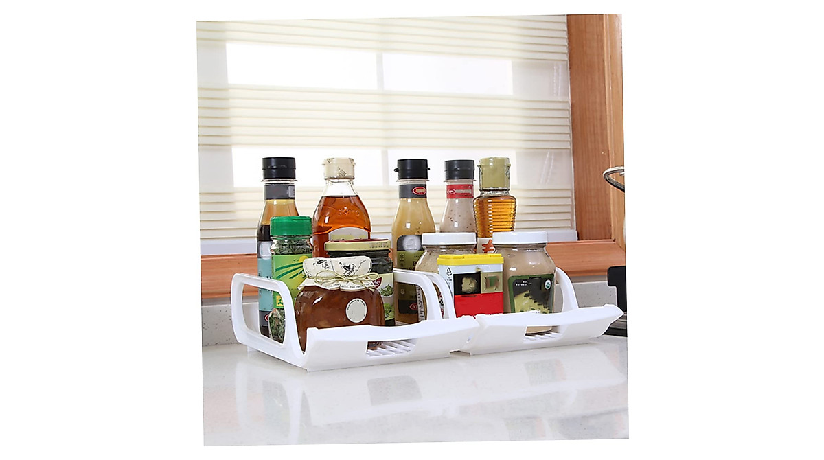 OSALADI 2pcs Beer Rack for Fridge - Stackable Plastic Organizer