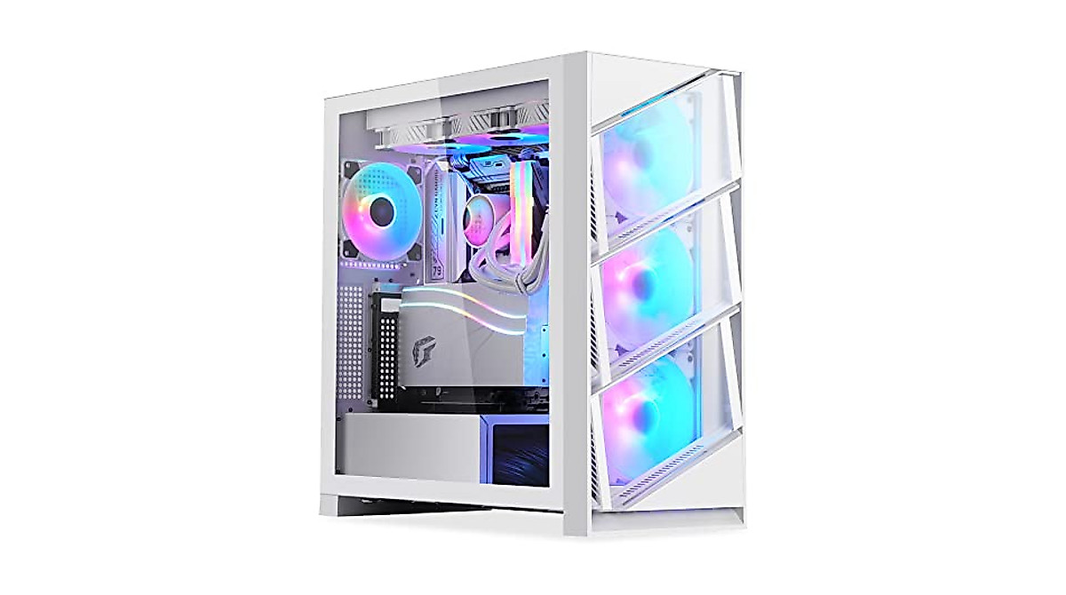 Segotep T3 White Gaming PC Case - Supports Dual 360mm Radiators