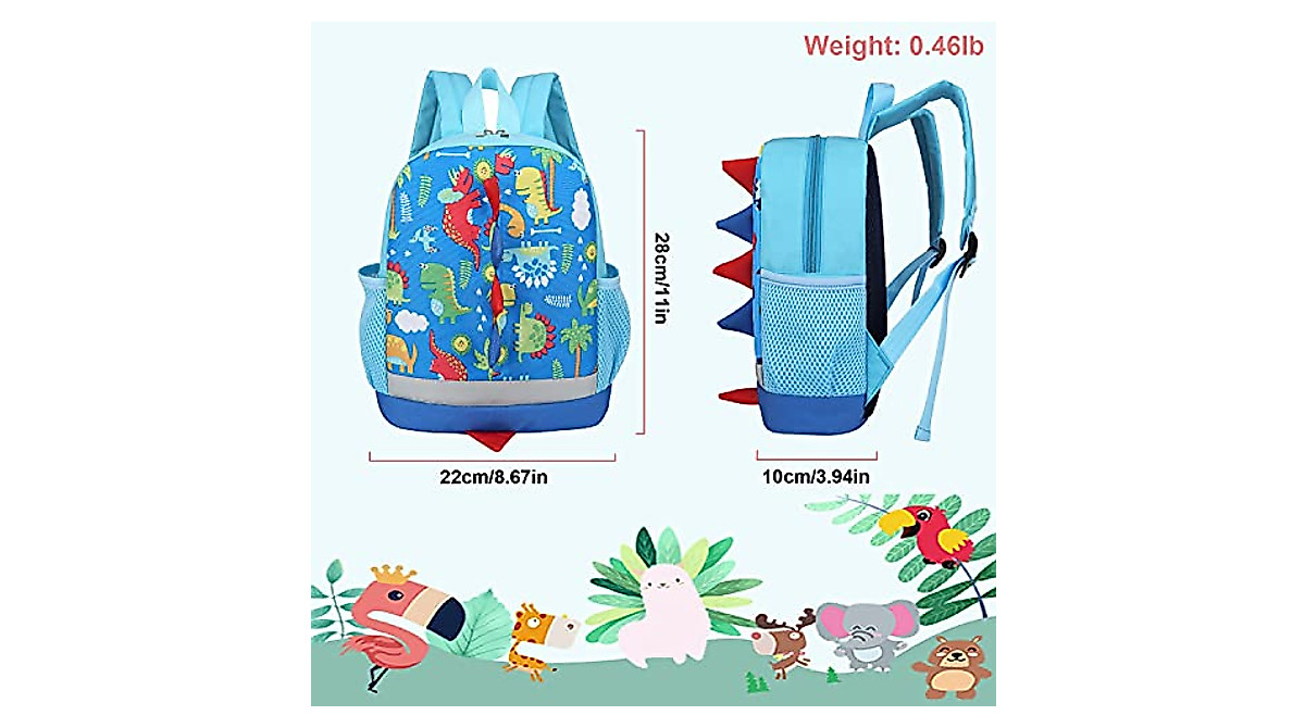 Cute Dinosaur Toddler Backpack For Boys & Girls - View #2