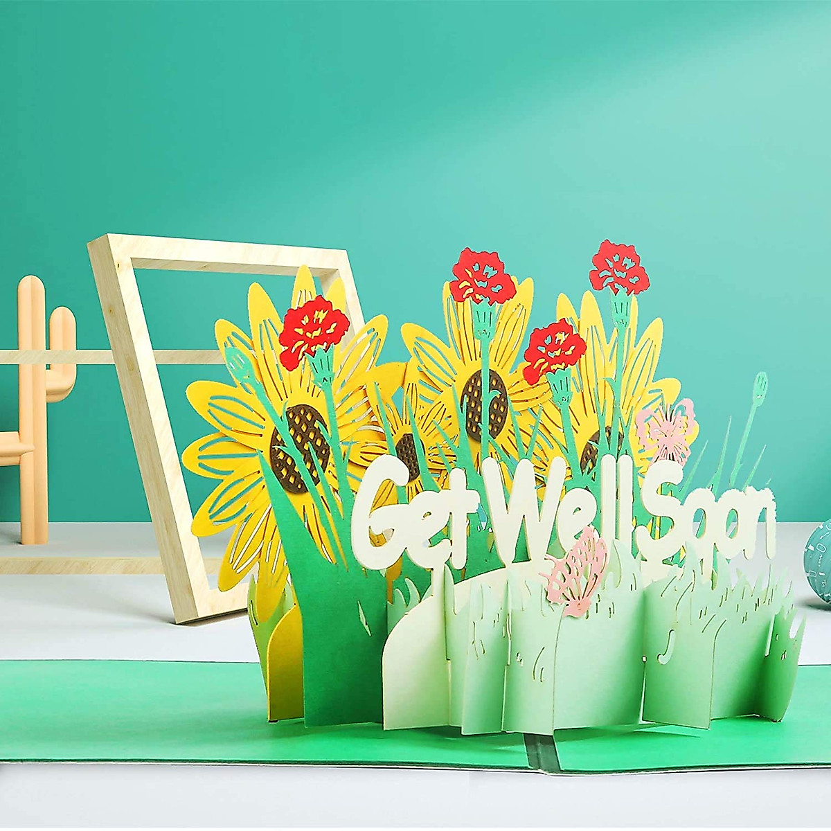 FUWNRYO Get Well Soon 3D Pop Up Card for Cheer