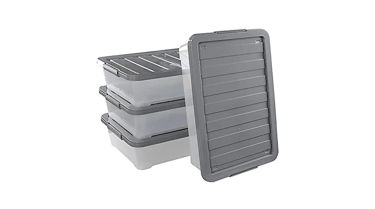 Nicesh 40 Quart Wheeled Under Bed Storage Boxes - 4 Pack