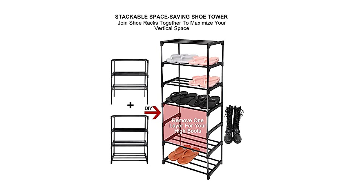 LNYZQUS 4-Tier Shoe Rack for Space-Saving Storage
