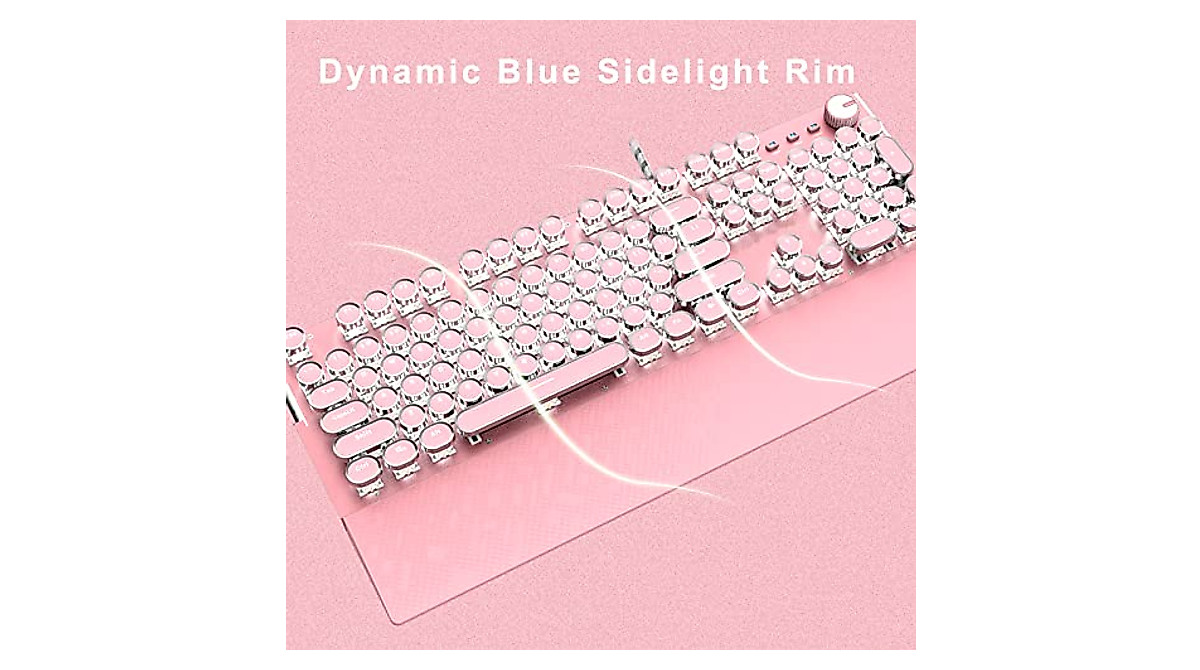TONIZER Pink Mechanical Gaming Keyboard with White LED Backlit