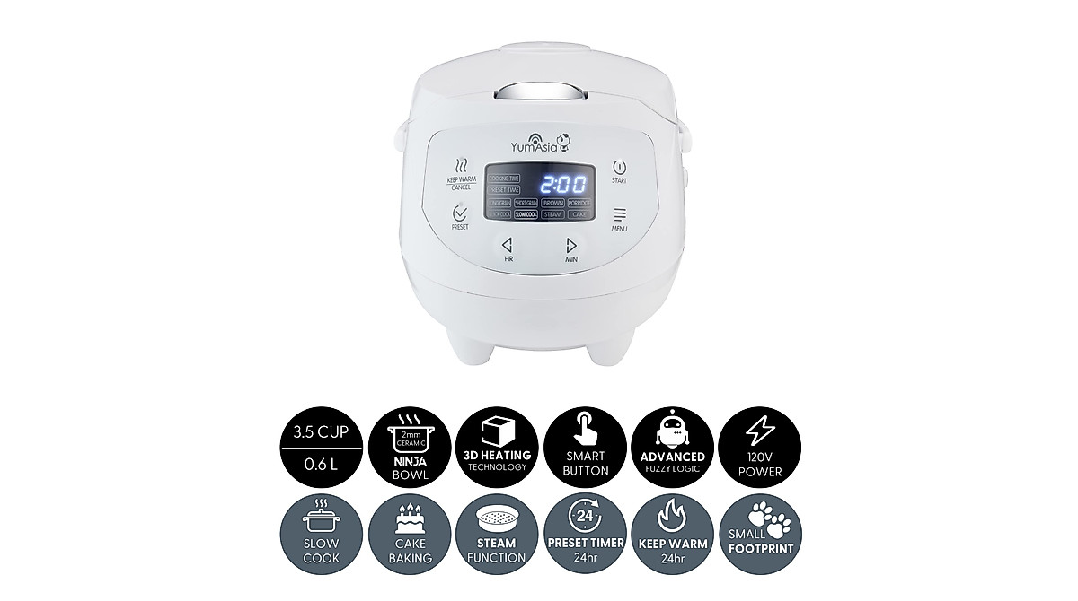 Yum Asia Panda Mini Rice Cooker - Perfect Rice Every Time