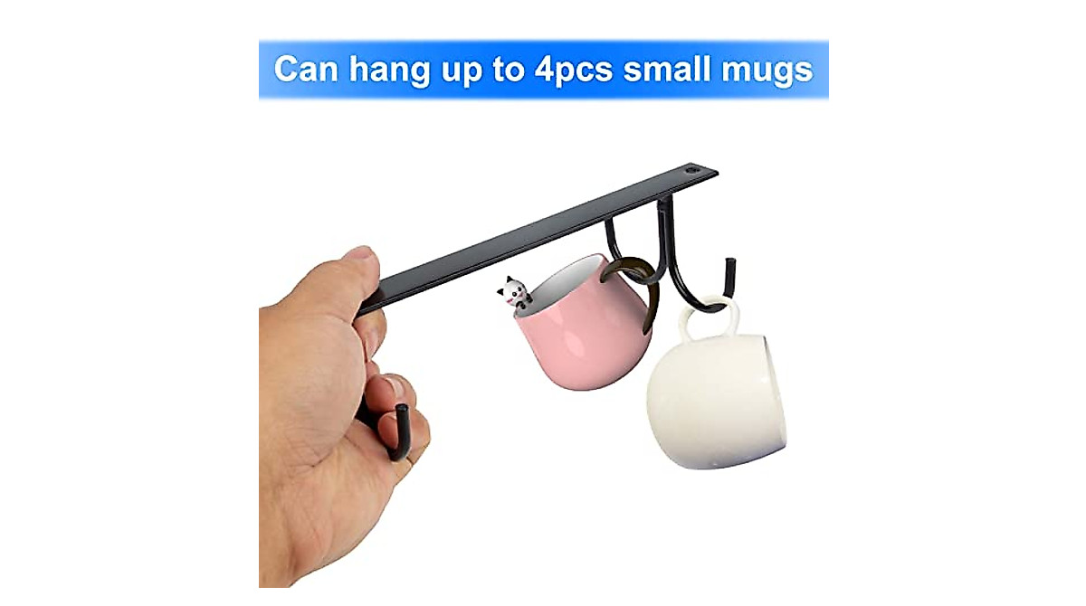 3 Pack Under Cabinet Mug Holder Rack - Space Saver & Multi-Purpose ...