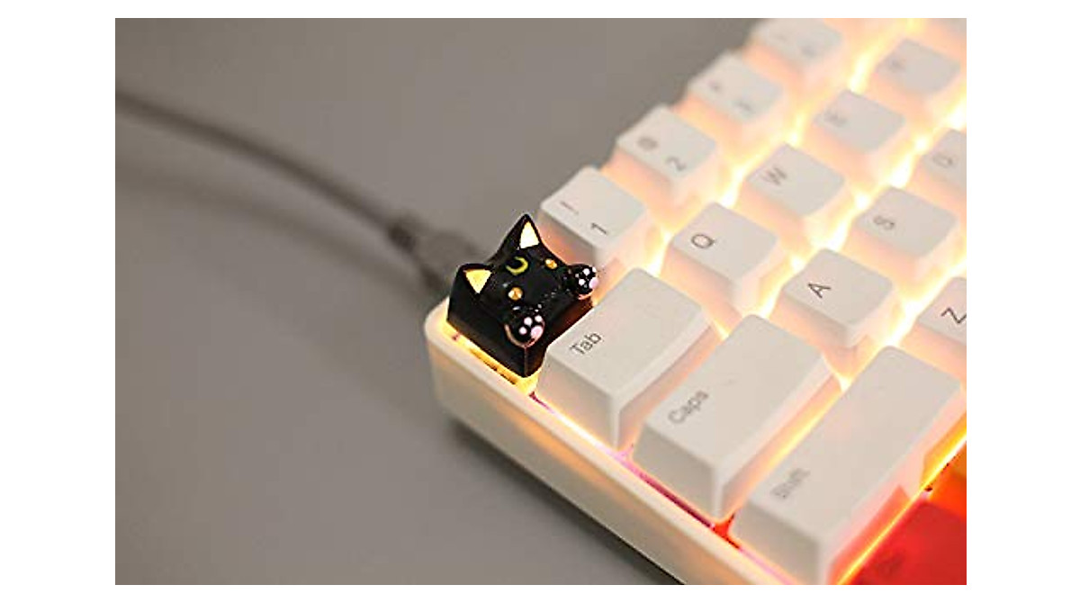 Cute Cartoon Cat Backlit Keycaps for Cherry MX Keyboards