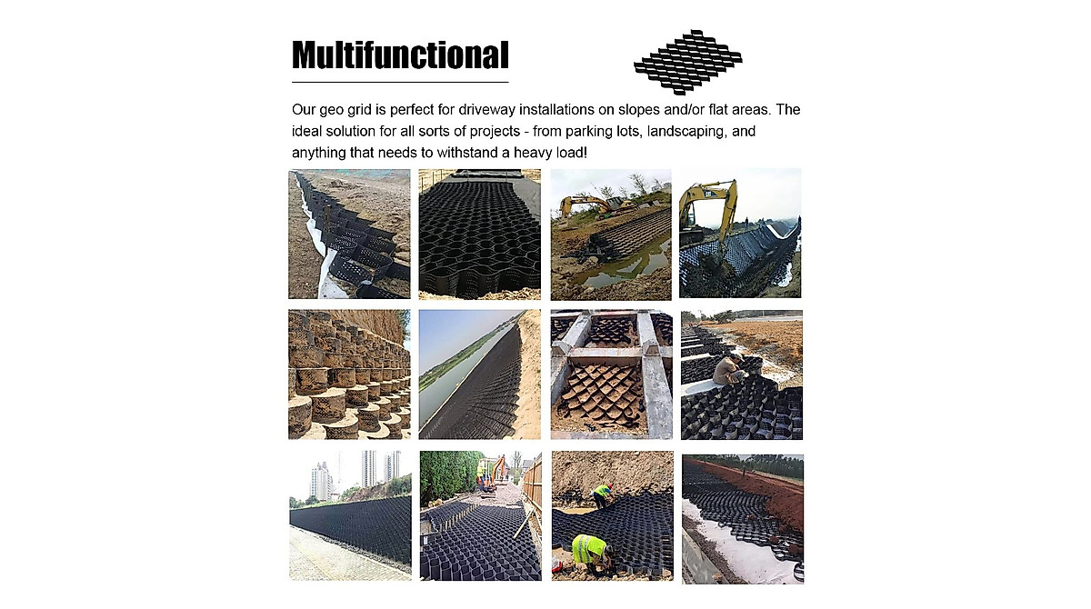 WAHHWF Geocell Ground Grid for Driveways & Gardens - Durable HDPE Paver