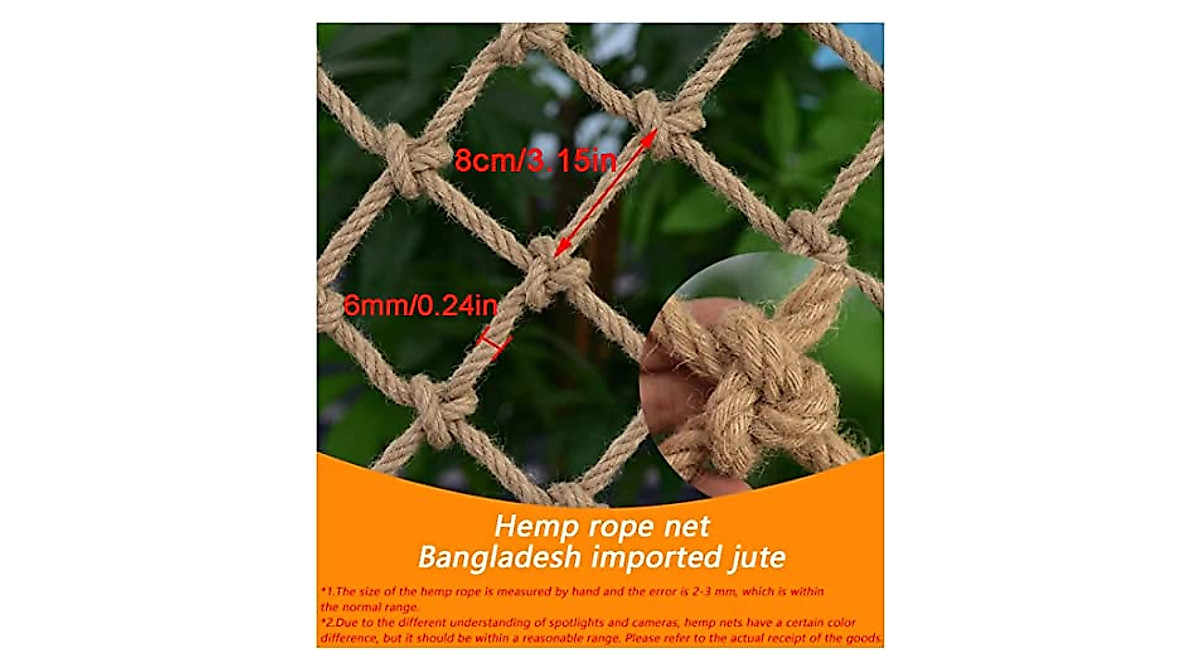 KACQIHTU Safety Hemp Rope Net for Kids & Pets