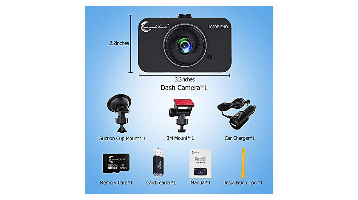 1080P Full HD Dash Camera with Loop Recording