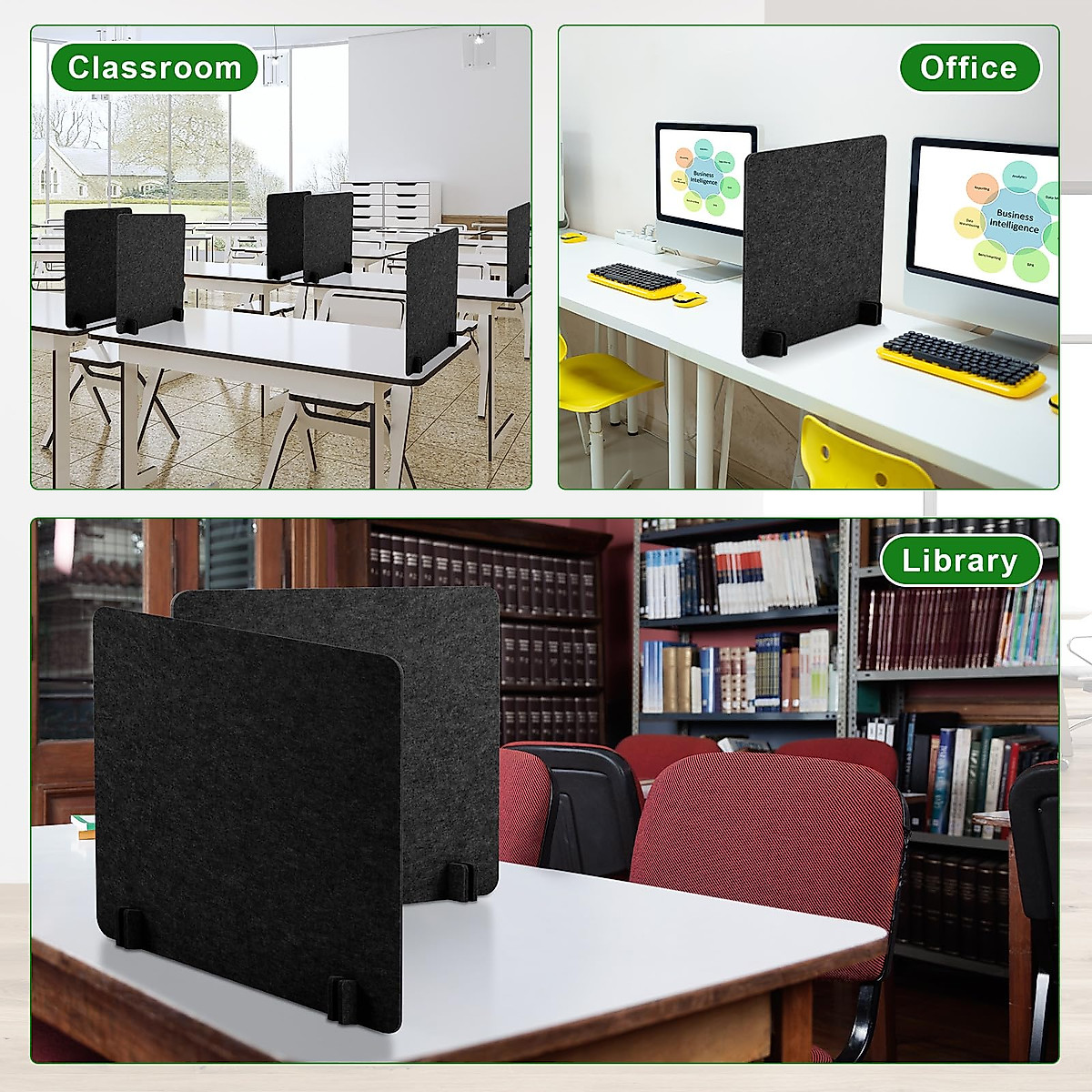Kisston 6 Pack Acoustic Desk Dividers for Privacy