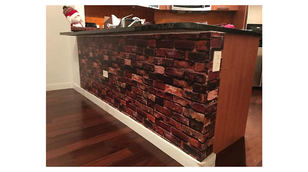 Yancorp Rust Red Brick Peel and Stick Wallpaper