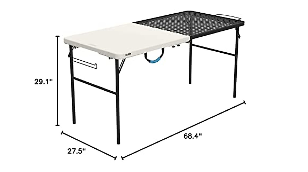 Lifetime 5-Foot Folding Tailgate Table with Grill Rack | Portable ...