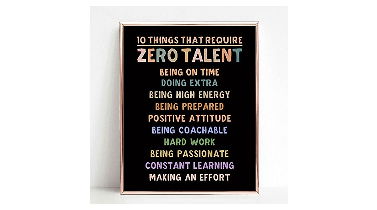 10 Things Zero Talent Motivational Poster | Office & Classroom Decor