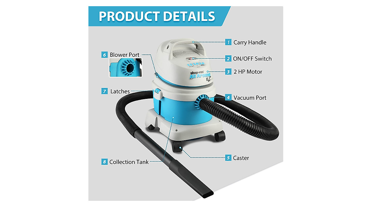 Shop-Vac 1.5 Gallon Wet/Dry Vacuum - Powerful &amp; Portable