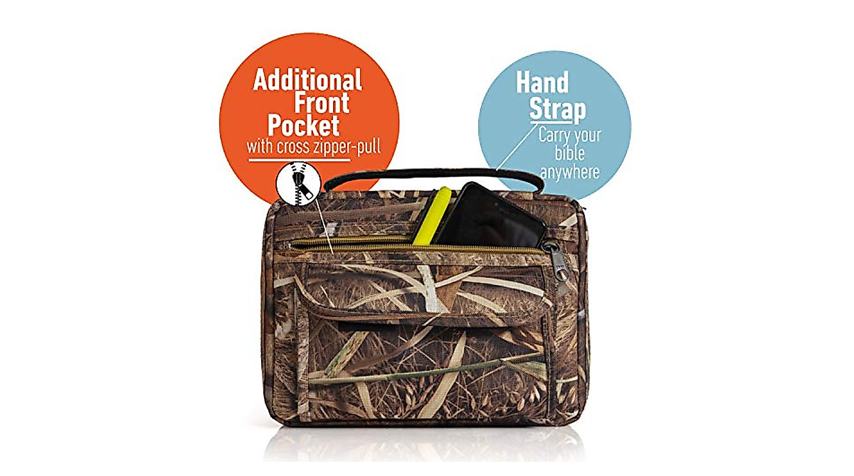 ExtremePak Camouflage Bible Cover with Extra Zippers & Storage