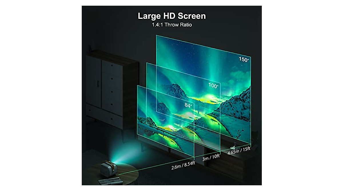 BlitzMax Mini Projector - Native 1080P Android 9.0, 5G WiFi, Bluetooth