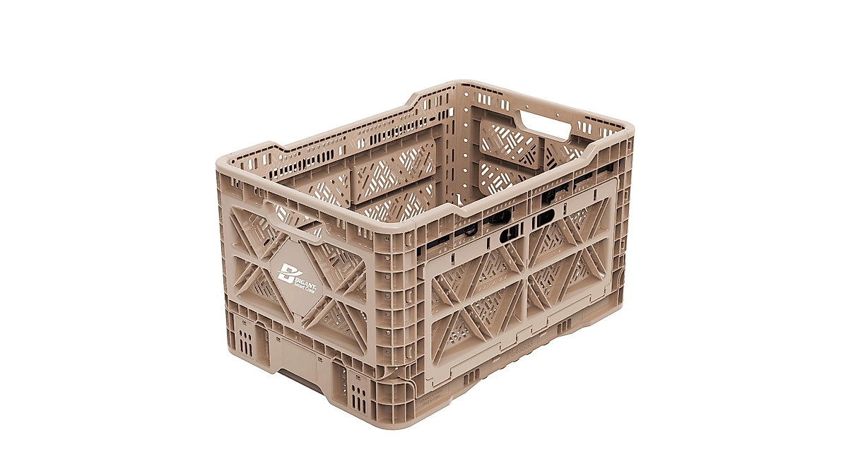 Buy Bigant Heavy Duty Tan Milk Crate - Stackable & Collapsible