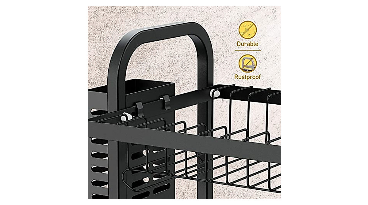 Swedecor 2-Tier Rust-Resistant Dish Drying Rack for Small Kitchens
