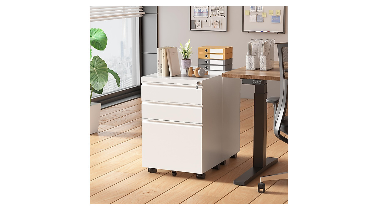 Pataku Mobile File Cabinet with Lock & Wheels - Stylish & Secure