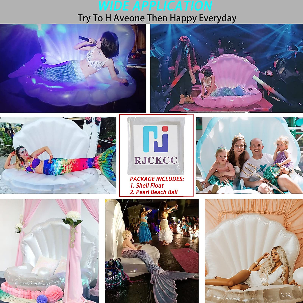 Giant Inflatable Seashell Float - Pool & Party Fun!