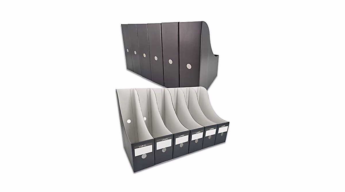 HUAPRINT Black Magazine File Holder - 12 Pack Organizer