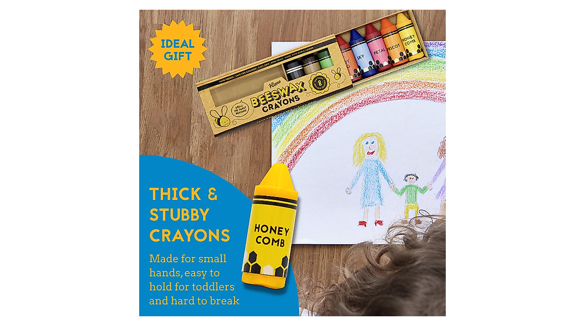Hieno 100% Pure Beeswax Crayons for Safe Childhood Fun