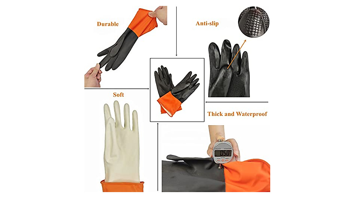 Heavy Duty Waterproof Rubber Apron & Gloves for All Tasks
