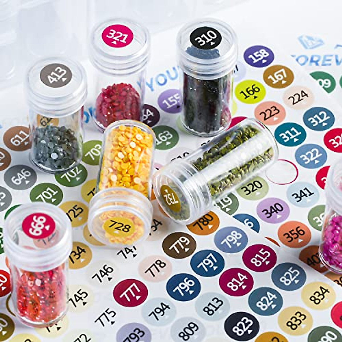 Diamond Painting Storage Jars - 2 Packs 60 Jars + Labels