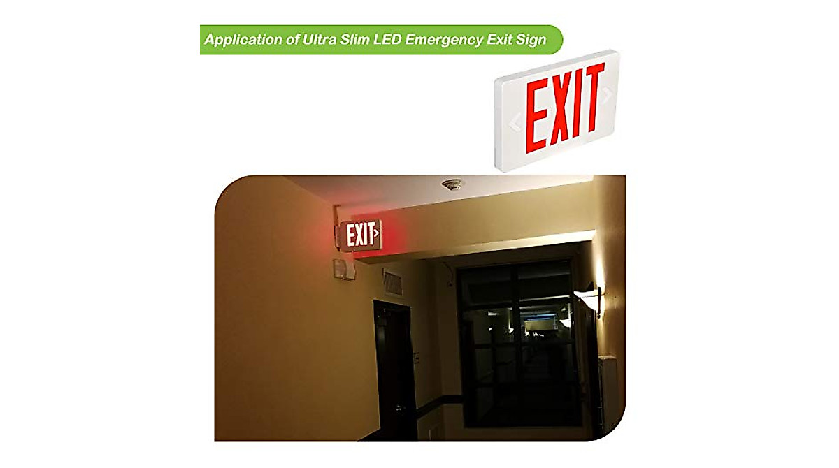 Hykolity Red LED Exit Sign - Durable & Easy to Install