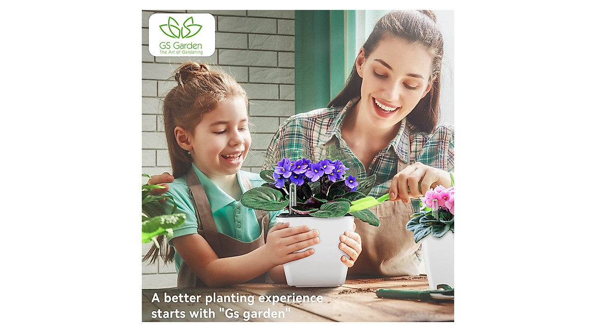 GS Garden Self Watering Planters – 3-Pack for Indoor Plants