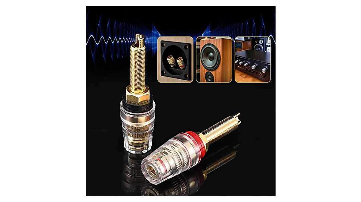 Facmogu Heavy Duty 5-Way Binding Posts - Gold-Plated Speaker Terminals