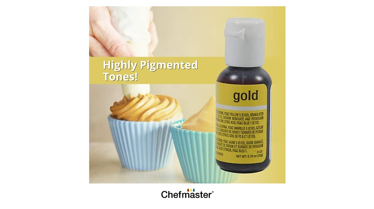 Chefmaster Gold Liqua-Gel Food Coloring Vibrant Colors for Baking