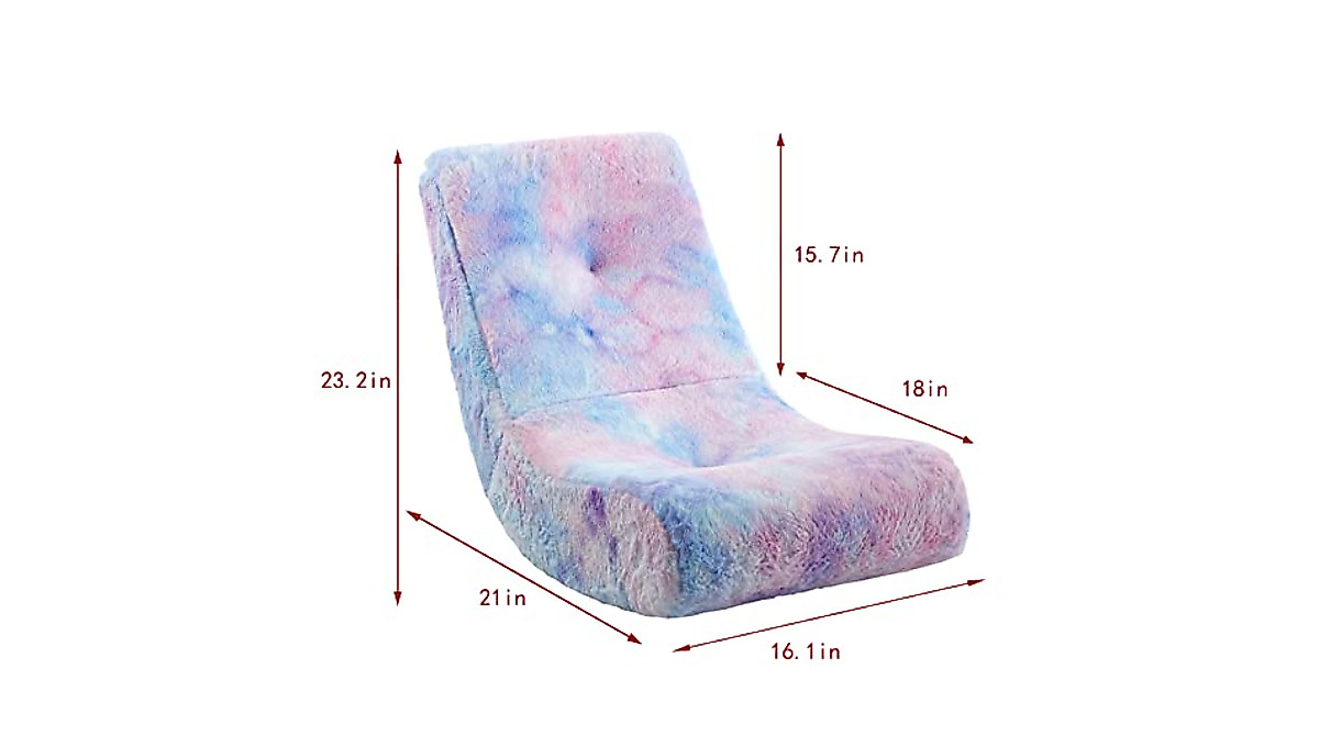 Heritage Kids Faux Fur Gaming Chair - Cozy Purple Rocker for Kids