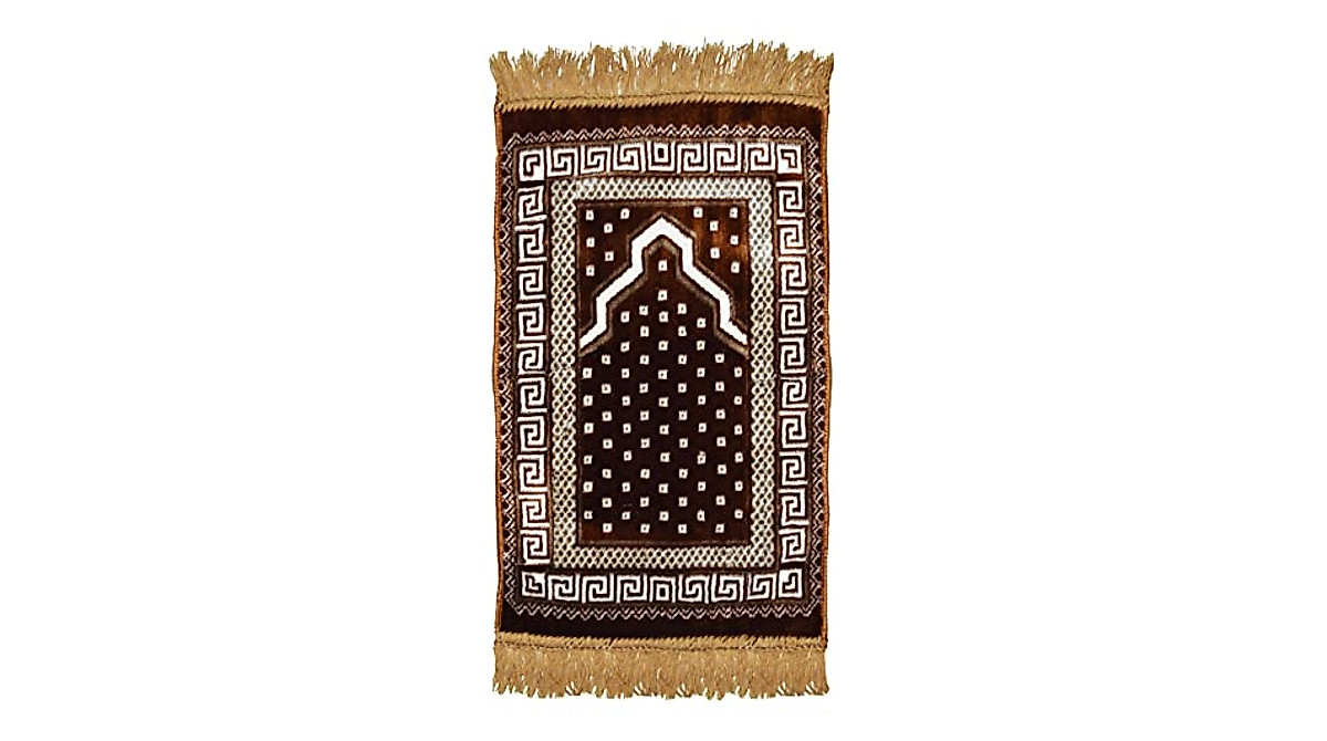 Childrens Islamic Prayer Rug - Light Brown Mini Sajjadah for Kids