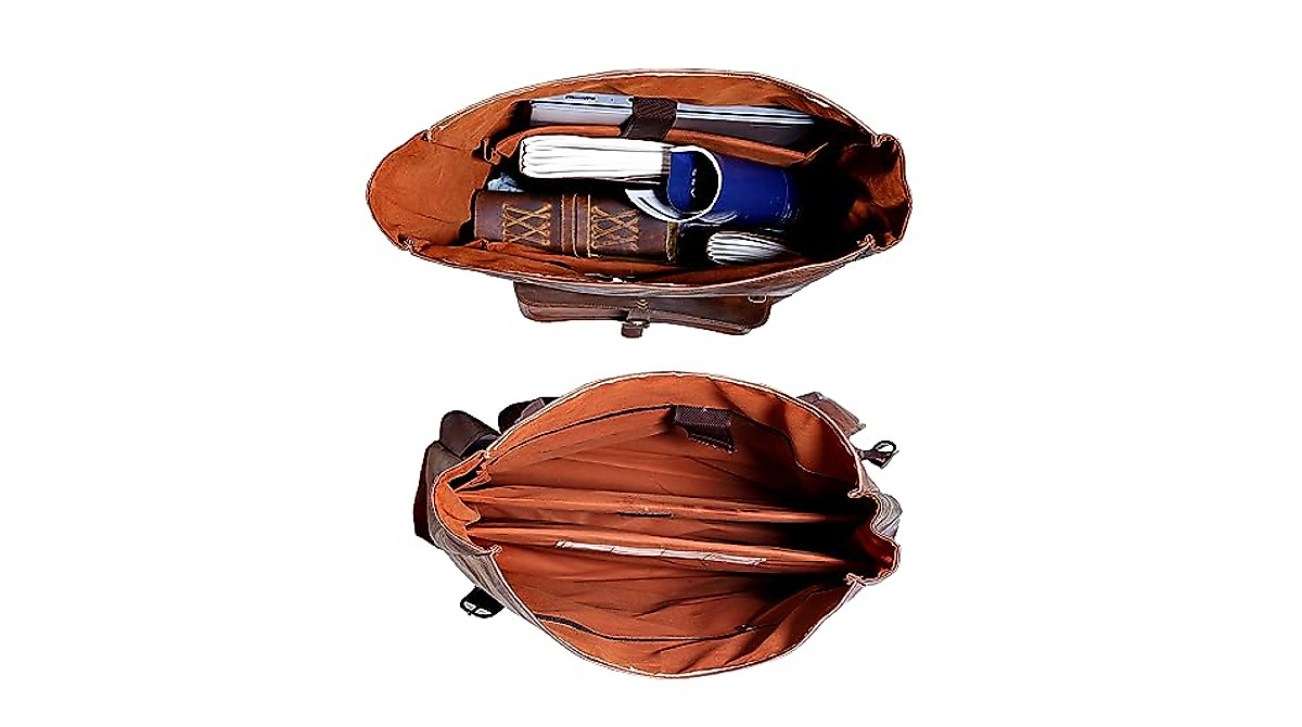 Gbag Leather Vintage Roll On Laptop Backpack - Stylish & Functional