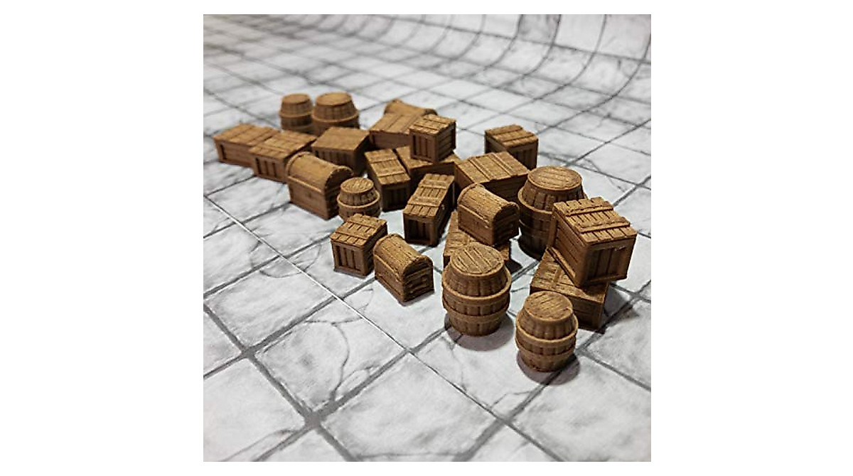 Extruded Gaming Crates and Chests Set | Ready-to-Use 28mm Terrain