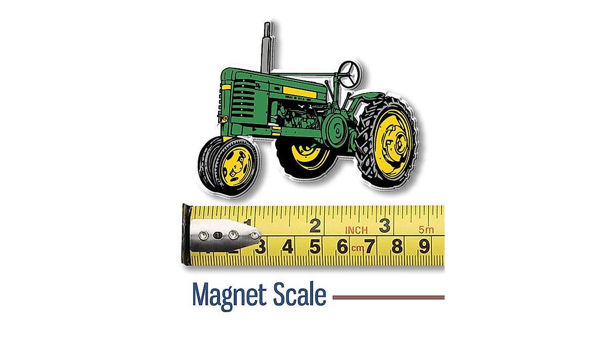 Vintage Green & Yellow Tractor Magnet - Collectible Souvenir
