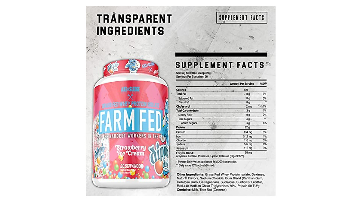 Farm Fed Grass-Fed Whey Protein Isolate with Digestive Enzymes - 22g ...