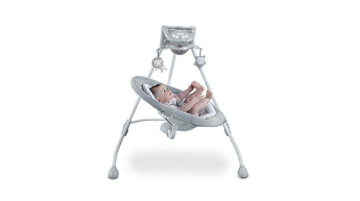 Ingenuity InLighten Baby Swing with Mesh Fabric & Light Mobile
