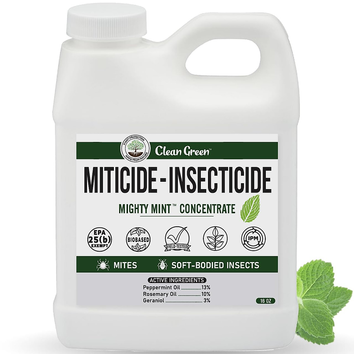 Clean Green Miticide - Effective 16oz Organic Insecticide