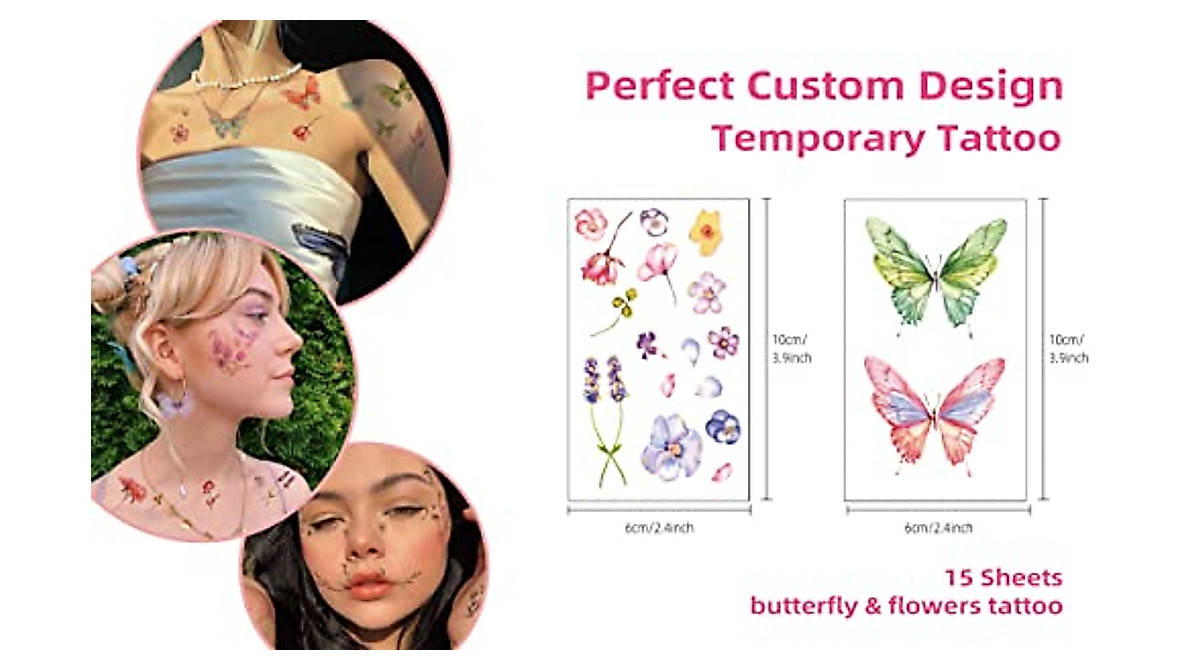 Stylish Glitter Tattoos for Festivals - DIVAWOO 32 Sheets