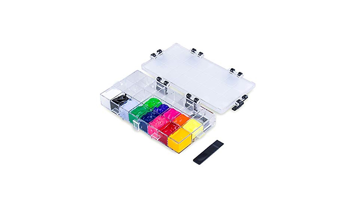 Transon Paint Storage Palette Box with 24 Wells for Artists