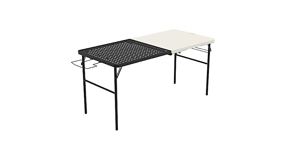 Lifetime 5-Foot Folding Tailgate Table with Grill Rack | Portable ...