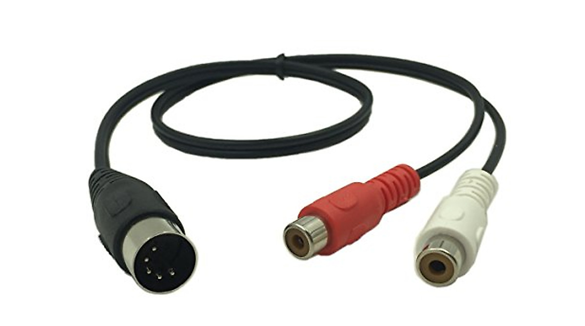 Câble MIDI 5 Broches DIN Femelle Vers 2 RCA Mâle CERRXIAN 5 Pieds - Connexion Bang & Olufsen, Naim, Quad