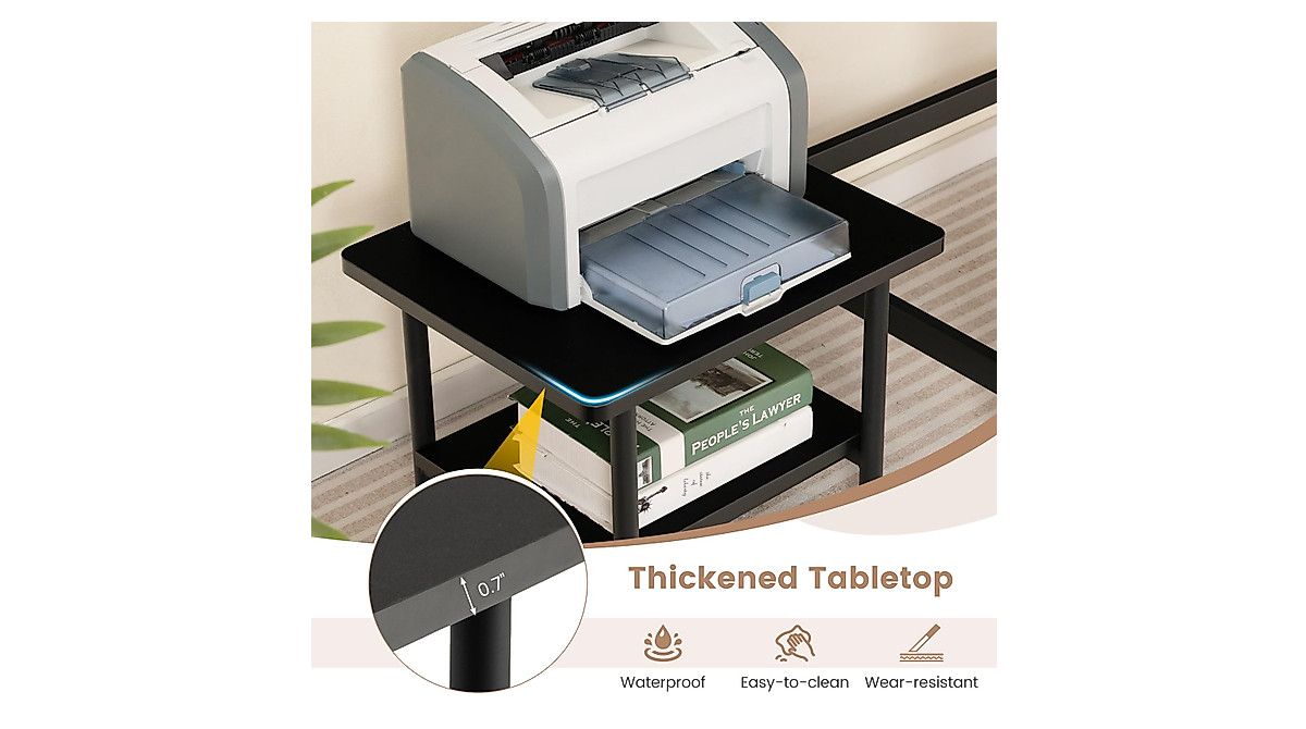 Tangkula Under Desk Printer Stand with Storage | Multi-Tier Mobile Cart