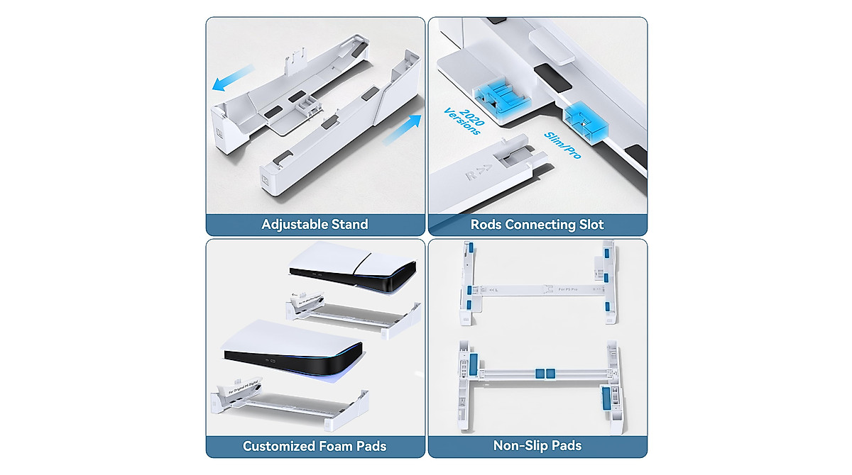 Kosker PS5 Horizontal Stand for PS5, Slim & Pro - Stable & Stylish