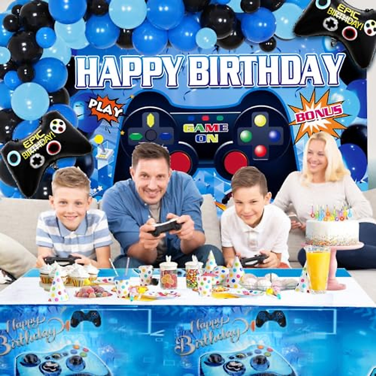 Gamer Birthday Decorations Set - 58 Pieces for Epic Parties
