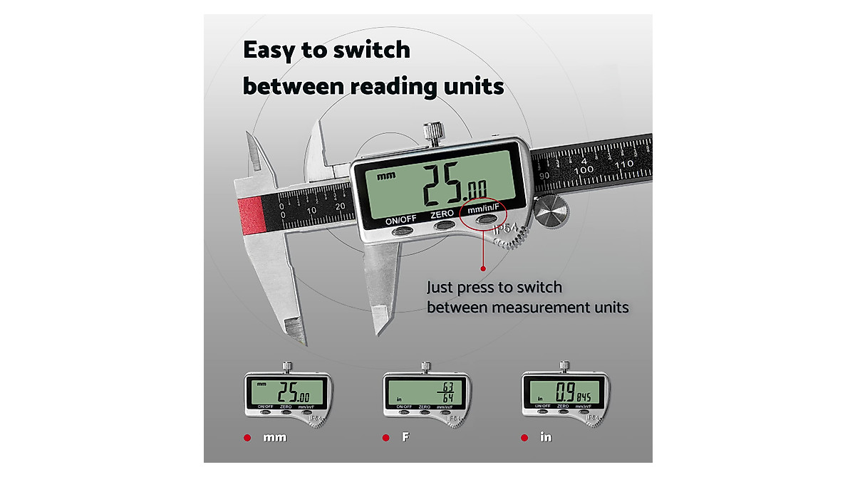 Digital Caliper Measuring Tool - 6 Inch Precision & LCD