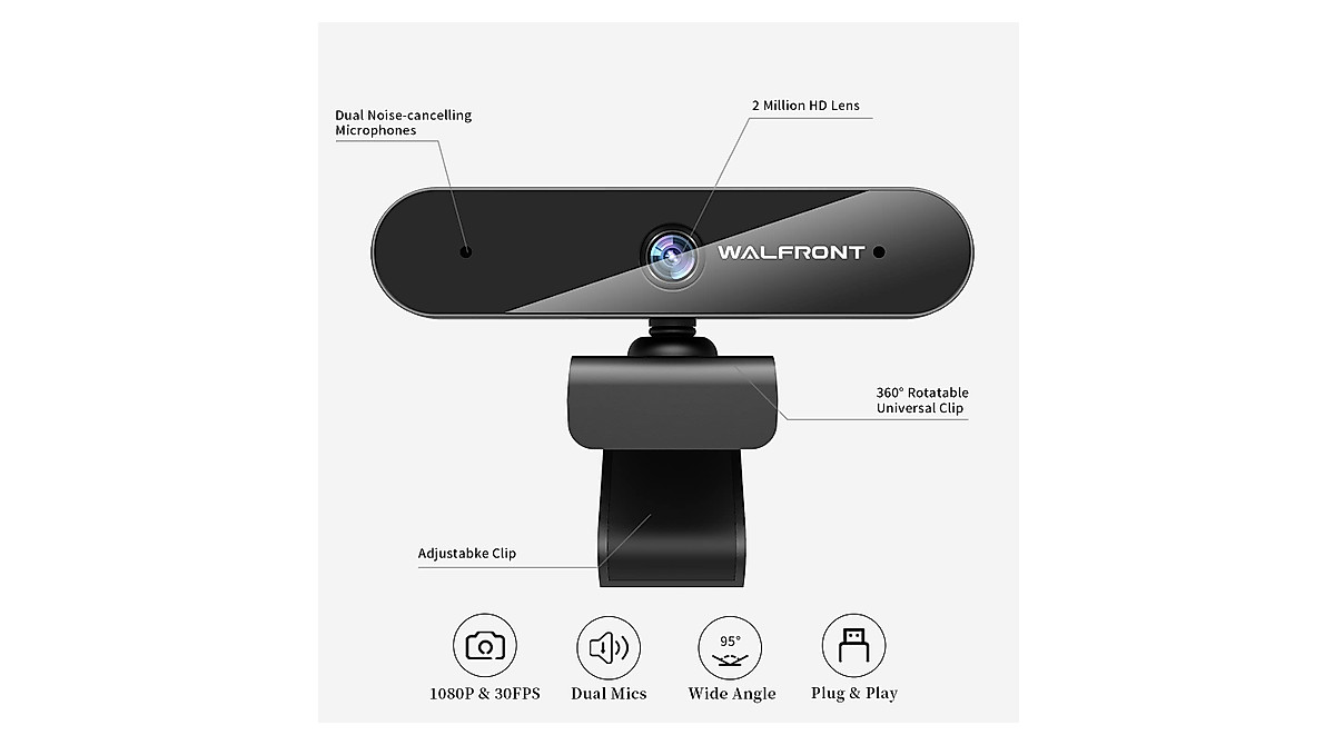 Walfront 1080P Webcam - Perfect for Streaming & Conferencing