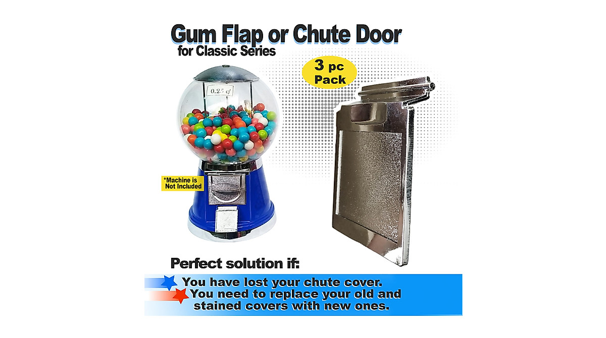 Classic Gumball Machine Chute Lid - 3pc Replacement Pack